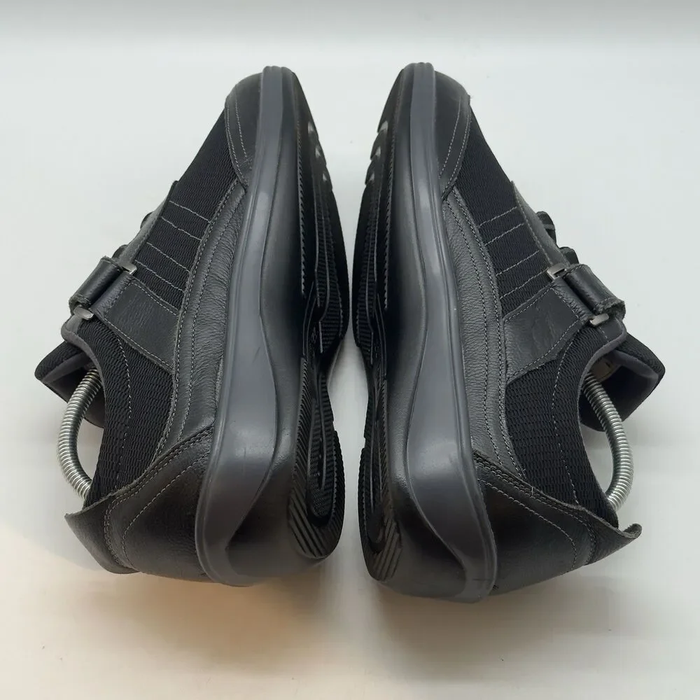 Orthofeet Breeze Walking Shoes Women's 11 Wide Black Hook and Loop Stretch Laces